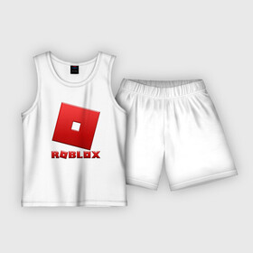 Детская пижама с шортами хлопок с принтом ROBLOX логотип красный градиент в Кировске,  |  | roblox | игра | компьютерная игра | логотип | онлайн | онлайн игра | роблакс | роблокс
