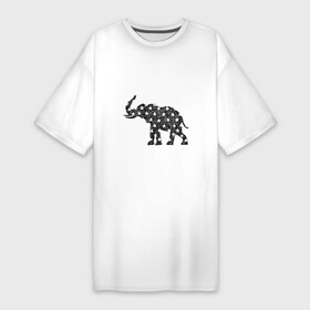 Платье-футболка хлопок с принтом Звездный слон в Кировске,  |  | графика | животное | звезда | звезды | слон | штрих