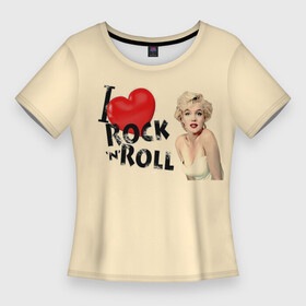 Женская футболка 3D Slim с принтом NOSTALGIA FOR ROCK AND ROLL в Кировске,  |  | love | marilyn monroe | любовь | музыка | мэрилин монро | рок н ролл