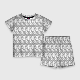 Детский костюм с шортами 3D с принтом Art deco white background в Кировске,  |  | art deco | geometric pattern | white | арт деко | геометрические фигуры | геометрический узор | современный узор