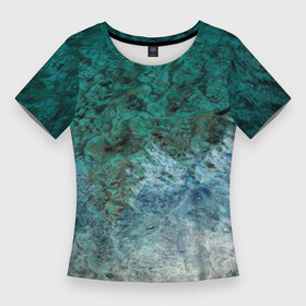 Женская футболка 3D Slim с принтом Морской берег в Кировске,  |  | берег | вода | лазурный | море | морской берег | морской бриз | океан