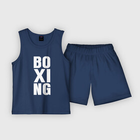 Детская пижама с шортами хлопок с принтом Boxing classic в Кировске,  |  | boxer | boxing | kickboxing | muai thay | бокс | боксер | кикбоксинг | муай тай | тайский бокс
