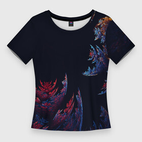 Женская футболка 3D Slim с принтом Шипастый Коралловый Риф в Кировске,  |  | Тематика изображения на принте: coral | nature | ocean | reef | sea | spiky | коралловый | красный | море | океан | природа | риф | синий | шипастый