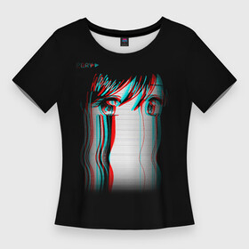 Женская футболка 3D Slim с принтом Sad Neon Girl в Кировске,  |  | dead | ghoul | girl | inside | neon | sad | tired | true | zxc | внутри | грусть | гуль | девушка | дед | иероглифы | инсайд | мертвый | неон
