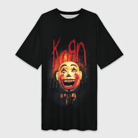 Платье-футболка 3D с принтом KoЯn (Korn) обложка в Кировске,  |  | korn | koяn | metal | группа | корн | коян | метал | ню метал | рок