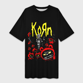 Платье-футболка 3D с принтом KoЯn  Korn в Кировске,  |  | korn | koяn | metal | группа | корн | коян | метал | ню метал | рок