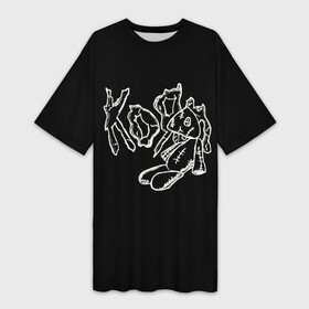 Платье-футболка 3D с принтом KoЯn (Korn) рисунок в Кировске,  |  | korn | koяn | metal | группа | корн | коян | метал | ню метал | рок