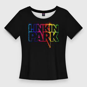 Женская футболка 3D Slim с принтом Linkin Park neon в Кировске,  |  | linkin park | альтернативный рок | линкин парк | лого | логотип | метал | ню метал | поп | поп рок | рок | рок группа | рэп метал | электроник рок