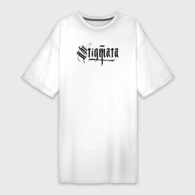 Платье-футболка хлопок с принтом Stigmata логотип в Кировске,  |  | stigmata | артём лоцких | группа | музыка | песни | рок | рок группа | стигмата | стигматы