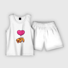 Детская пижама с шортами хлопок с принтом Бульдог на шарике в Кировске,  |  | animals | dog | love | бульдог | гав | друг | животные | любовь | пёс | питомец | сердечко | сердце | собака | собачка | шарик | щенок