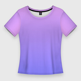 Женская футболка 3D Slim с принтом PINK PURPLE GRADIENT  ГРАДИЕНТ РОЗОВО ФИОЛЕТОВЫЙ в Кировске,  |  | базовая | базовый | без дизайна | без лишнего | голубого | градиент | градиенты | малиновый | на каждый день | на лето | розово фиолетовый | розового | розовый | синего | синий | фиолетового