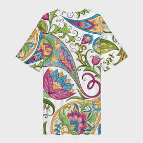 Платье-футболка 3D с принтом Fashionable floral Oriental pattern  Summer 2025 в Кировске,  |  | Тематика изображения на принте: color | fashion | flowers | ornament | pattern | summer | лето | мода | узор | цвет | цветы