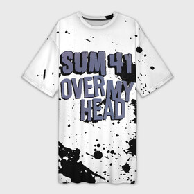 Платье-футболка 3D с принтом Sum 41 Over My Head в Кировске,  |  | deryck whibley | sum 41 | группа | дерик уибли | музыка | панк | панк рок | песни | рок | рок группа | сам 41 | сам фоти уан | сам фоти уансам | сам41 | сум 41 | сум41