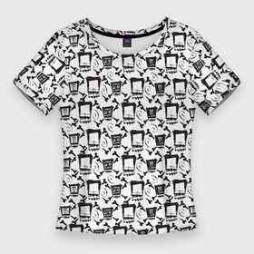 Женская футболка 3D Slim с принтом Кен Блок Черепа в Кировске,  |  | black | block | ken | kenblock | skeleton | skull | skulls | white | логотип | скелет | череп | черно белый