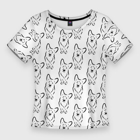 Женская футболка 3D Slim с принтом Корги (принт) в Кировске,  |  | вельш | животные | корги | лапки | малыш | милота | мимими | мордочка | овчарка | орнамент | паттерн | пес | песик | порода | принт | собака | собачка | собачникам | собачники | уши | фауна | щенок