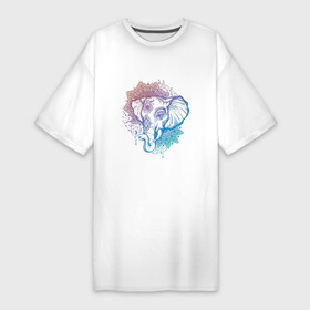 Платье-футболка хлопок с принтом Мандала слон в Кировске,  |  | арт | вектор | векторный рисунок | рисунок | слон