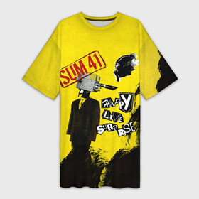 Платье-футболка 3D с принтом Go Chuck Yourself Happy Live Surprise  Sum 41 в Кировске,  |  | deryck whibley | sum 41 | группа | дерик уибли | музыка | панк | панк рок | песни | рок | рок группа | сам 41 | сам фоти уан | сам фоти уансам | сам41 | сум 41 | сум41