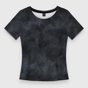 Женская футболка 3D Slim с принтом Акварельные разводы черный в Кировске,  |  | Тематика изображения на принте: абстракция | акварель | тай дай | темно серый | темный принт | черный