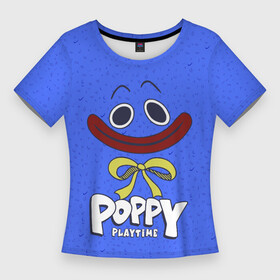 Женская футболка 3D Slim с принтом Poppy Playtime Huggy Wuggy в Кировске,  |  | horror | huggy | kissy | playtime | poppy | poppy playtime | wuggy | вагги | поппи | ужас | хагги