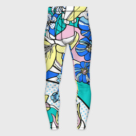 Мужские тайтсы 3D с принтом Яркие цветы в стиле поп арт в Кировске,  |  | art | composition | fashion | flowers | pop art | искусство | композиция | мода | поп арт | цветы