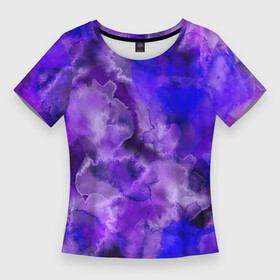 Женская футболка 3D Slim с принтом Космический хаос в Кировске,  |  | клякса | космос | краска | облака | хаос
