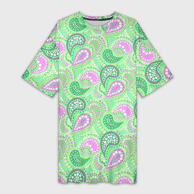 Платье-футболка 3D с принтом Turkish cucumber green background в Кировске,  |  | green background | turkish cucumber | в горошек | зеленый | зеленый узор | розовый и зеленый | турецкие огурцы