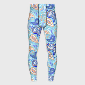 Мужские тайтсы 3D с принтом Турецкий огурец Turkish cucumber blue pattern в Кировске,  |  | blue background | blue pattern | turkish cucumber | в горошек | модный узор | турецкий огурец