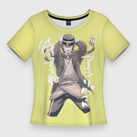 Женская футболка 3D Slim с принтом Саити арт  Золотое божество в Кировске,  |  | anime | golden kamuy | saichi sugimoto | аниме | анимэ | золотое божество | саити сугимото