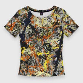 Женская футболка 3D Slim с принтом Авангардный экспрессивный паттерн  Fashion trend в Кировске,  |  | Тематика изображения на принте: abstraction | expression | fashion | pattern | vanguard | абстракция | авангард | мода | паттерн | экспрессия