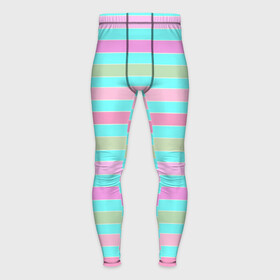 Мужские тайтсы 3D с принтом Pink turquoise stripes horizontal Полосатый узор в Кировске,  |  | pink | stripes | turquoise | бирюзовый | горизонтальные полосы | зеленые полосы | полосатый узор | разноцветные полосы | розовый