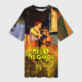 Платье-футболка 3D с принтом Hello Neighbor  Привет сосед  Сосед поливает в Кировске,  |  | hello neighbor | видеоигра | игра | ник рот | привет сосед | сосед | теодор питерсон