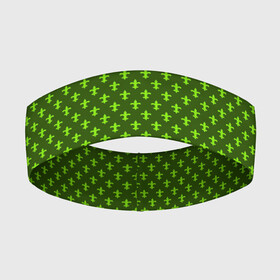 Повязка на голову 3D с принтом Зеленый узоры крестиком в Кировске,  |  | абстрактные | абстракция | геометрия | классика | классические | нейтральные | спокойные | узор | узоры
