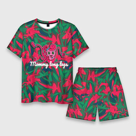 Мужской костюм с шортами 3D с принтом Mommy long legs Poppy playtime в Кировске,  |  | mommy long legs | зеленый | компьютерная игра | красный | мамочка длинные ноги | пк игры | поппи плей тайм