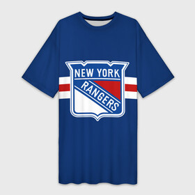 Платье-футболка 3D с принтом Нью Йорк Рейнджерс форма в Кировске,  |  | new york rangers | nhl | нхл | нью йорк рейнджерс | хоккей