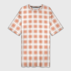 Платье-футболка 3D с принтом Light beige plaid fashionable checkered pattern в Кировске,  |  | beige | checkered pattern | light beige | plaid | бежевая клетка | в клетку | клетчатый узор | шотландка