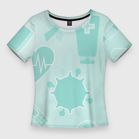 Женская футболка 3D Slim с принтом медицинские профессии в Кировске,  |  | врач | врачебный | день медика | змея и чаша | знак медика | знак медицины | лечебный | медик | медицина | медсестра | студент медик | я врач