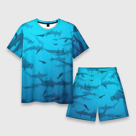 Мужской костюм с шортами 3D с принтом акулы  океан в Кировске,  |  | shark | акула | акула молот | акулы | жители | клыки | море | морские | океан | рыба