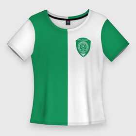 Женская футболка 3D Slim с принтом ФК Ахмат бело зеленая форма в Кировске,  |  | 1958 | ахмат | ахмат сила | грозный | сила | фк ахмат | форма | футбол | чечня