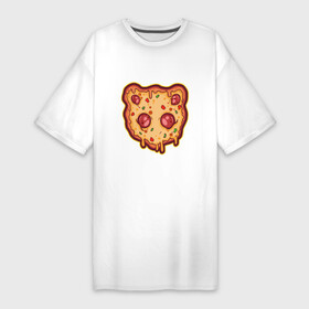 Платье-футболка хлопок с принтом Пицца панда в Кировске,  |  | арт | вредная еда | додо | звери | иллюстрация | колбаски | пандочка