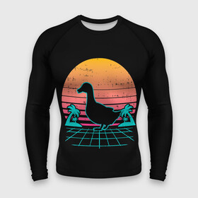 Мужской рашгард 3D с принтом Ретро утка в Кировске,  |  | 80 | 90 | duck | mesh | night | palm trees | retro | sunset | закат | ночь | пальмы | ретро | сансет | сетка | утка