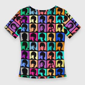 Женская футболка 3D Slim с принтом Legendary popular music group в Кировске,  |  | 60 е | 60s | band | george harrison | john lennon | music | paul mccartney | retro | ringo starr | song | vintage | yellow | битлз | винтаж | группа | джон леннон | джордж харрисон | желтый | классика | музыка | песня | пол маккартни | ретро | 