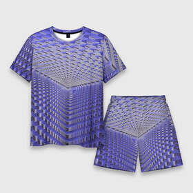 Мужской костюм с шортами 3D с принтом Неоновые кубы  оптическая иллюзия в Кировске,  |  | 3d | 3д | куб | кубы | неон | неоновая | неоновые | неоновый | оптическая иллюзия