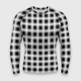 Мужской рашгард 3D с принтом Black and white tartan check в Кировске,  |  | black and white | tartan | клетка | клетчатый узор | узор в клетку | черно белый | шотландка