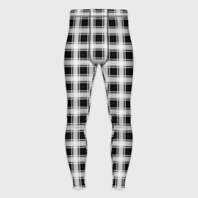 Мужские тайтсы 3D с принтом Black and white tartan check в Кировске,  |  | black and white | tartan | клетка | клетчатый узор | узор в клетку | черно белый | шотландка