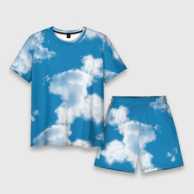 Мужской костюм с шортами 3D с принтом Небо в облаках в Кировске,  |  | Тематика изображения на принте: небо | облака | природа | тучи | фото
