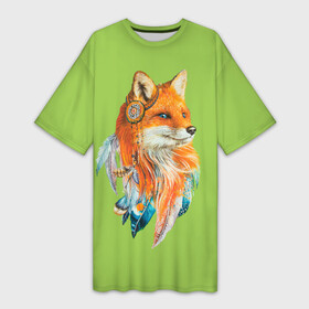 Платье-футболка 3D с принтом Fox patrikeevna в Кировске,  |  | animal | fluffy | nature | orange | red | животное | оранжевый | природа | пушистый | рыжий