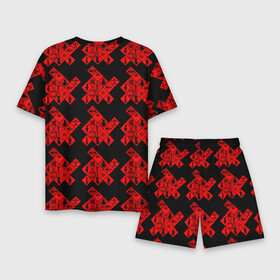 Мужской костюм с шортами 3D с принтом DM Texture в Кировске,  |  | abstraction | black | colorful | minimalism | pattern | red | squares | абстракция | квадраты | красный | красочный | минимализм | текстура | узор | черный