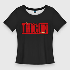 Женская футболка 3D Slim с принтом Триган гуманоидный тайфун в Кировске,  |  | trigun | vash the stampede | вэш ураган | гуманоидный тайфун | трига