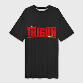 Платье-футболка 3D с принтом Триган гуманоидный тайфун в Кировске,  |  | trigun | vash the stampede | вэш ураган | гуманоидный тайфун | трига