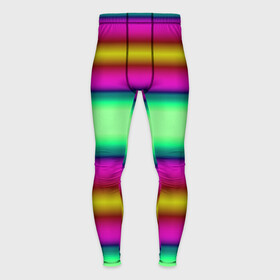 Мужские тайтсы 3D с принтом Разноцветный неоновый полосатый узор в Кировске,  |  | зеленый | неоновый | полосатый узор | разноцветный узор | розовый
